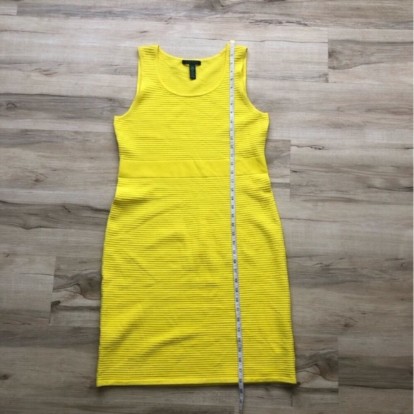 Lauren Ralph Lauren Sunny Yellow Ribbed Midi Dress - Picture 2 of 6